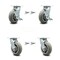 Service Caster 6 Inch Thermoplastic Rubber Caster Set with Roller Bearing 4 Swivel Lock 2 Brake SCC-30CS620-TPRRD-TLB-BSL-2-BSL-2 - alternate 1